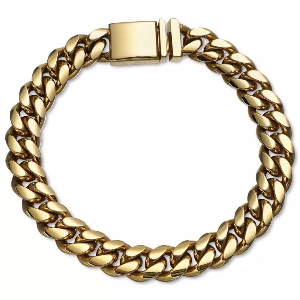 ESQUIRE Men’s Jewerly
Cuban Link Bracelet in Gold-Tone IonPlated Stainless Steel